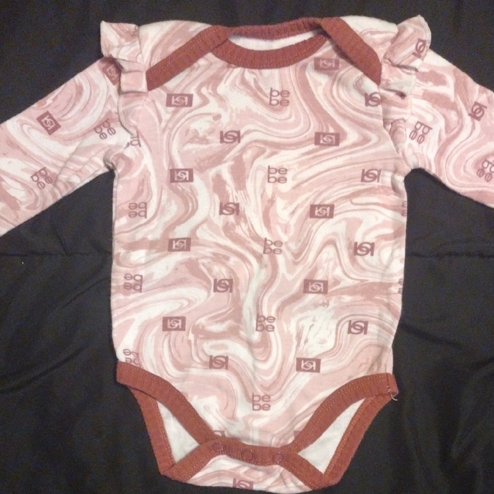 Bebe Pink and Brown Long Sleeve Bodysuit​​
